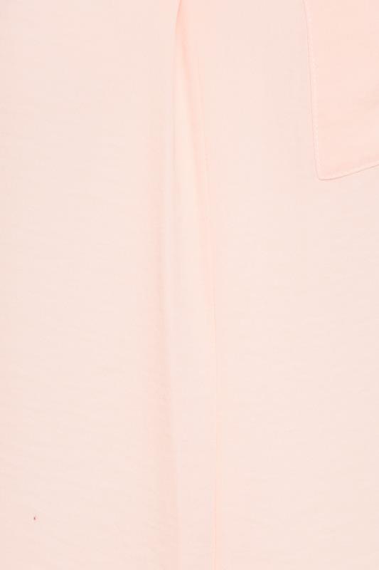 YOURS Plus Size Light Pink Half Placket Collared Blouse | Yours Clothing 5