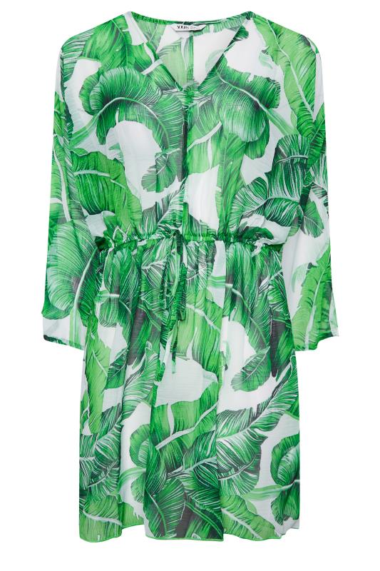 YOURS Plus Size Green Leaf Print Kimono | Yours Clothing 7
