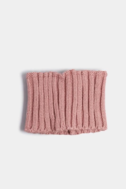 Pink Ribbed Knitted Headband | Yours Clothing 3