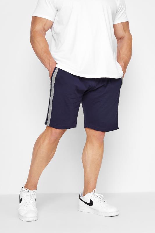 Casual / Every Day dla puszystych ED BAXTER Big & Tall Navy Blue Lounge Jogger Shorts