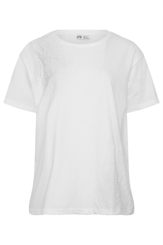 LTS Tall Women's White Paisley Cotton T-Shirt | Long Tall Sally 5