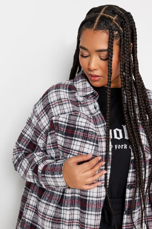 LIMITED COLLECTION Plus Size White & Red Check Print Shacket | Yours Clothing 6