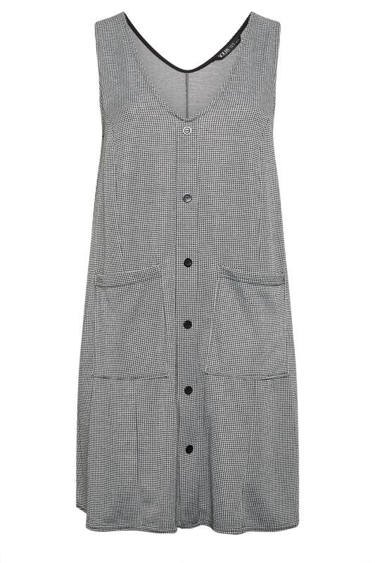 YOURS Curve Grey Check Print Button Through Pinafore Dress | Yours Clothing 5