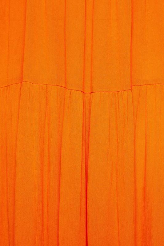 YOURS Plus Size Orange Shirred Strappy Sundress | Yours Clothing  7