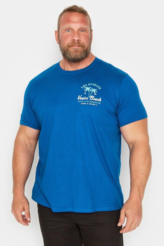 BadRhino Big & Tall Blue Venice Beach Print T-Shirt | BadRhino 1
