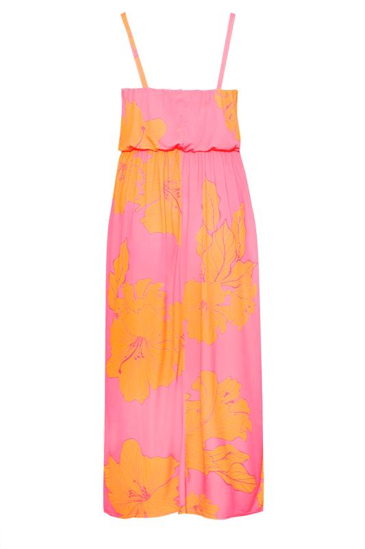 YOURS LONDON Curve Hot Pink Tropical Cami Maxi Dress 7