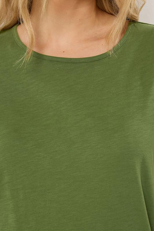 LTS Tall 2 PACK Women's Olive Green & Pink Marl Cotton T-Shirt | Long Tall Sally 6