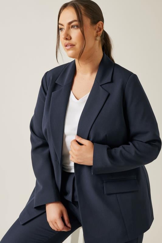 EVANS Plus Size Navy Blue Blazer | Evans 5