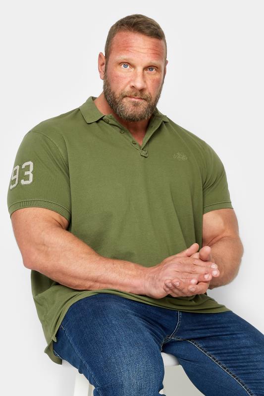 Men's  BLEND Big & Tall Green Washed Polo Shirt