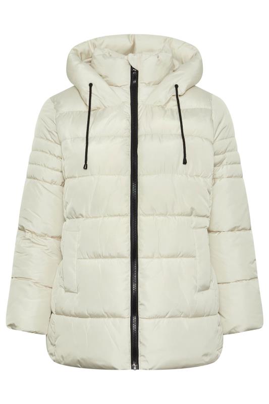 YOURS Curve Ivory White Sporty Puffer Coat | Yours Clothing 6