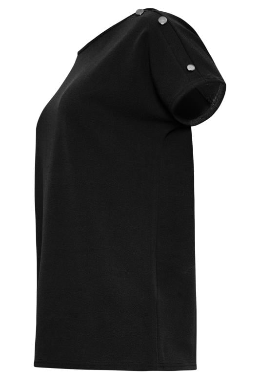 LTS Tall Black Shoulder Button Detail Top | Long Tall Sally 6