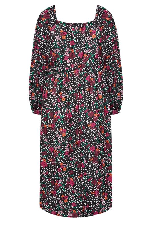 LIMITED COLLECTION Plus Size Black Floral Smock Dress | Yours Clothing  7
