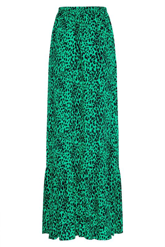 LTS Tall Green Leopard Print Maxi Skirt 7