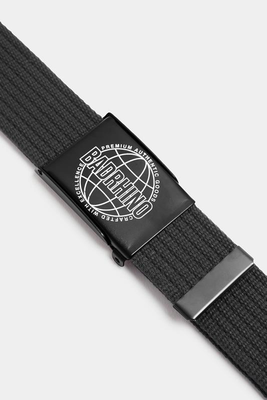 BadRhino Big & Tall Black Ribbed Webbing Belt | BadRhino 4