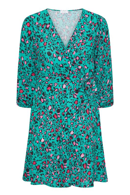 YOURS LONDON Plus Size Green Animal Print Wrap Dress |Yours Clothing 6