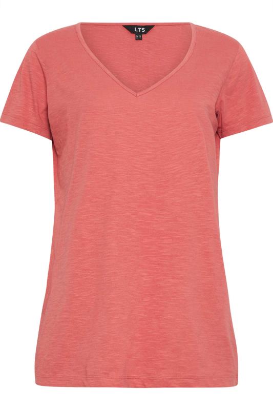 LTS Tall Womens 2 PACK Navy Blue & Coral Pink Stripe Short Sleeve T-Shirts | Long Tall Sally 9