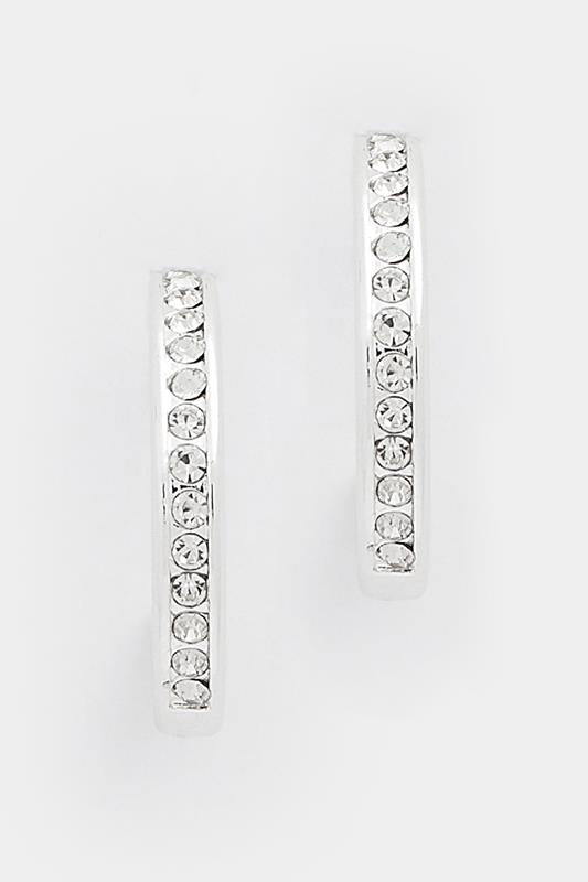  Créoles argentées classiques à strass