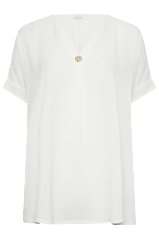 YOURS Curve Plus Size White Button Front Blouse | Yours Clothing  7