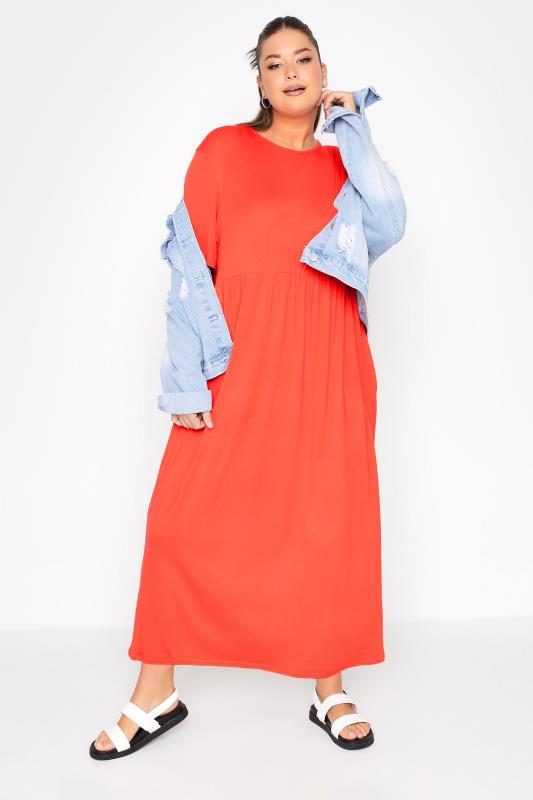 LIMITED COLLECTION Plus Size Orange Throw On Maxi Dress | Yours Clothing 2