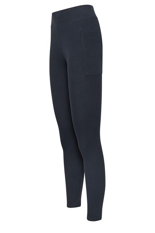 LTS Tall Women's Navy Blue Ribbed Pocket Leggings | Long Tall Sally 3
