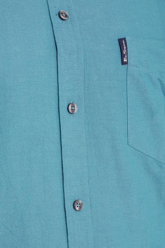 BEN SHERMAN Big & Tall Blue Short Sleeve Oxford Shirt 2