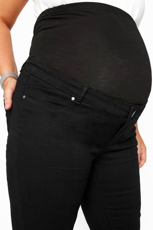 BUMP IT UP MATERNITY Curve Black Skinny Jeans With Comfort Panel_158196)D.jpg