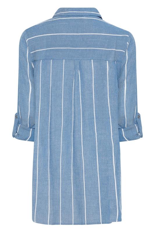 LTS Tall Blue Stripe Overhead Shirt 7