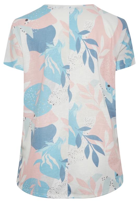 YOURS Curve Plus Size White Leaf Print T-Shirt | Yours Clothing  7