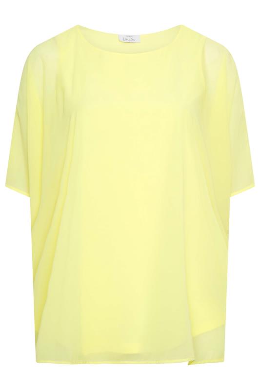 YOURS LONDON Plus Size Curve Yellow Cape Top | Yours Clothing 6