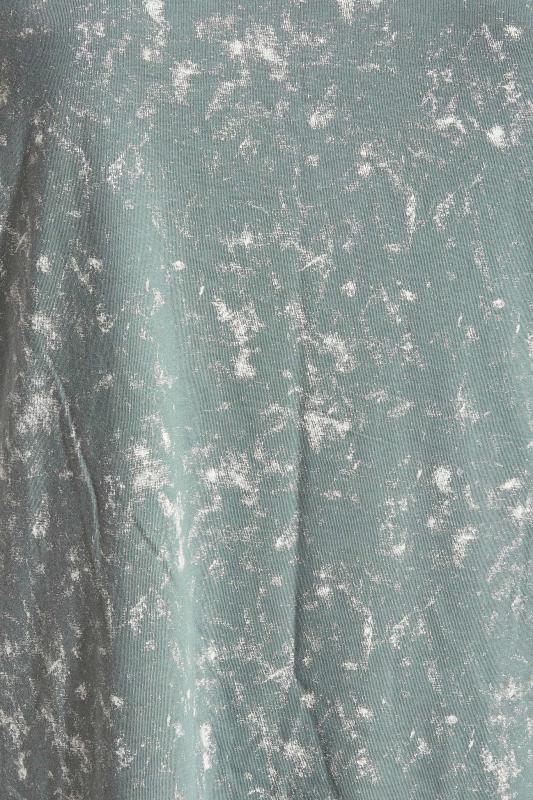 LIMITED COLLECTION Curve Khaki Green Acid Wash Side Split T-Shirt Dress 4