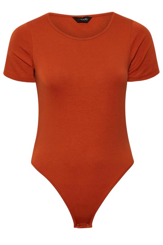Plus Size Burnt Orange Short Sleeve Bodysuit | Yours Clothing 6