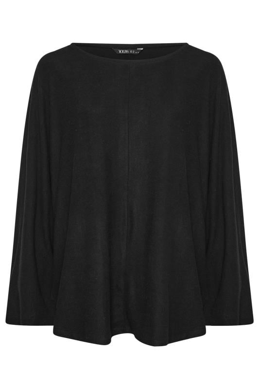 YOURS Plus Size Black Soft Touch Batwing Sleeve Jumper | Yours Clothing 5