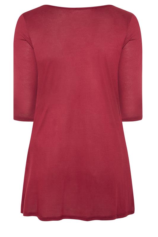 Curve Red 3/4 Length Sleeve Top 6