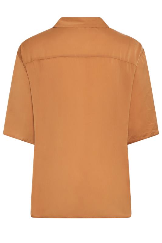 YOURS Plus Size Orange Satin Shirt | Yours Clothing 7