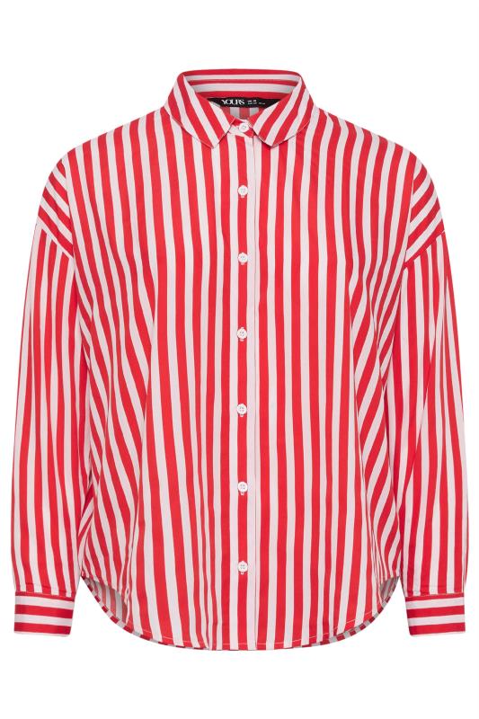 YOURS Plus Size Red Stripe Long Sleeve Shirt | Yours Clothing 5