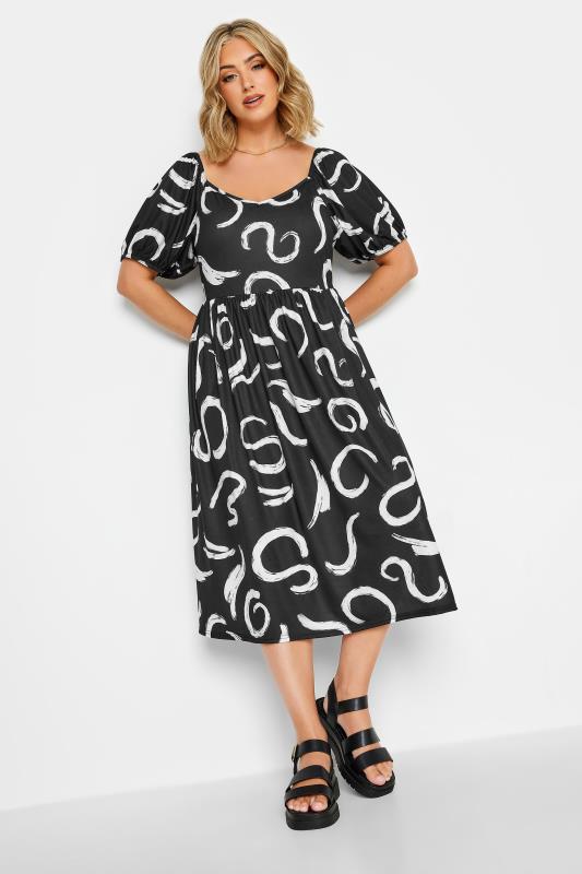 LIMITED COLLECTION Plus Size Black Swirl Print Midaxi Dress | Yours Clothing  3