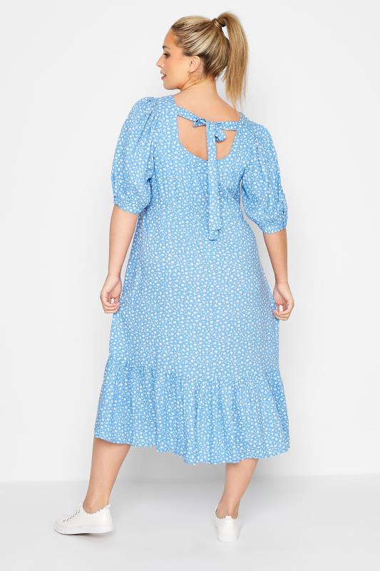 LIMITED COLLECTION Plus Size Blue Ditsy Midaxi Dress | Yours Clothing 3