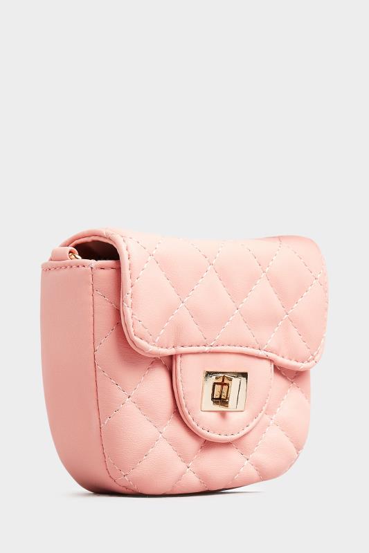  Pink Quilted Chain Crossbody Bag