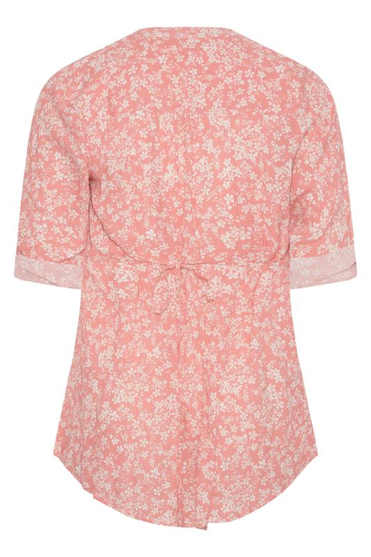 Plus Size Coral Pink Pintuck Shirt | Yours Clothing 7