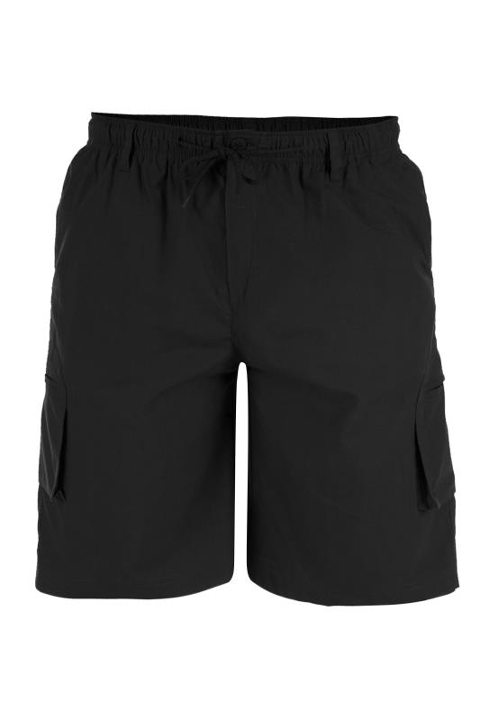  Grande Taille D555 Big & Tall Black Cargo Shorts