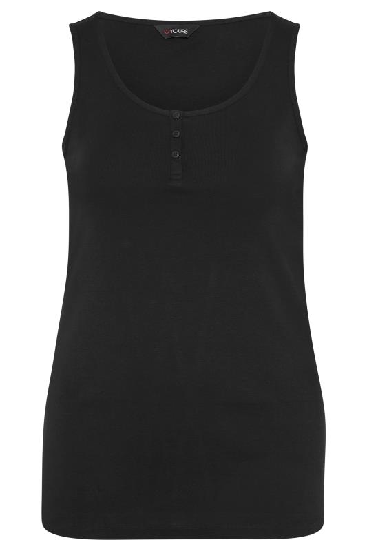 Plus Size YOURS FOR GOOD Black Rib Button Detail Vest | Yours Clothing  5