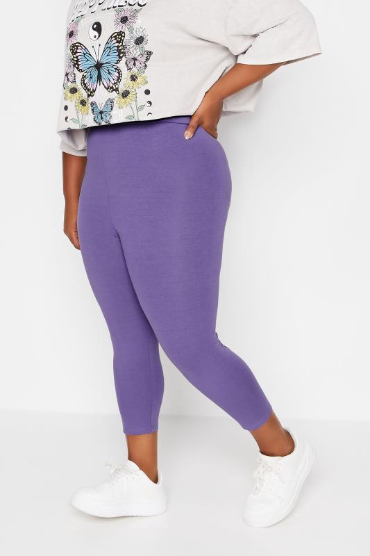  Grande Taille YOURS Curve Purple Cropped Leggings