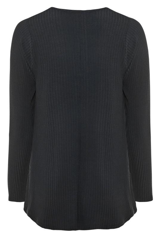 LIMITED COLLECTION Curve Black Ribbed Long Sleeve Top 6