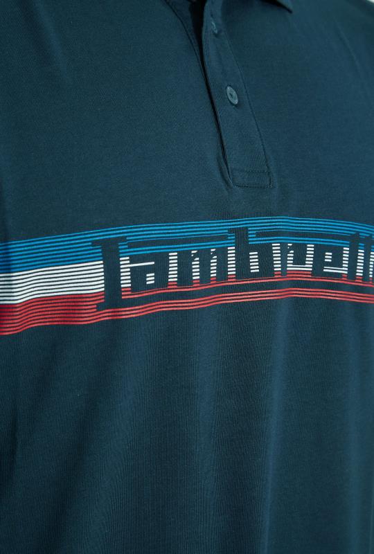 LAMBRETTA Big & Tall Navy Blue Stripe Logo Polo Shirt_S.jpg