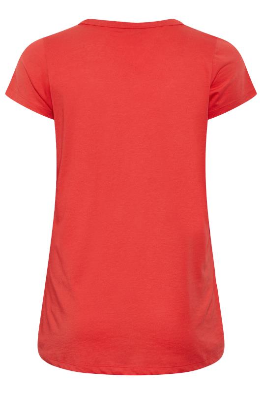 YOURS Plus Size Curve Red Essential Short Sleeve T-Shirt | Yours Clothing 7