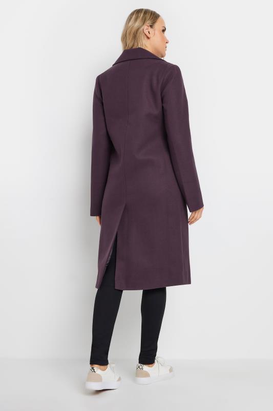 LTS Tall Dark Purple Single Breasted Formal Coat | Long Tall Sally 3