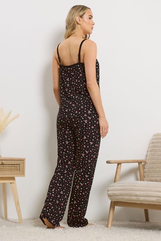 LTS Tall Women's Black Ditsy Floral & Berry Cotton Pyjama Set | Long Tall Sally 2