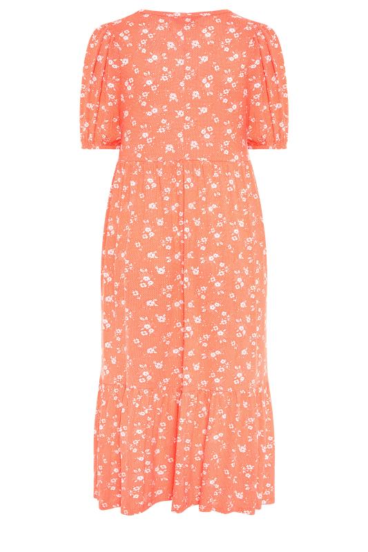 Orange Floral Short Sleeve Maxi Dress_BK.jpg