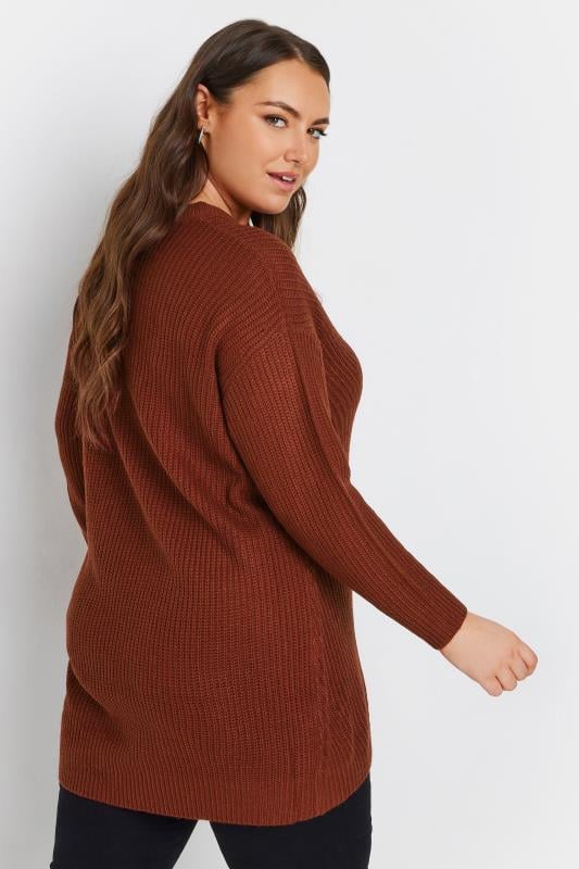 YOURS Plus Size Essential Burnt Orange Knitted Jumper Yours Clothing