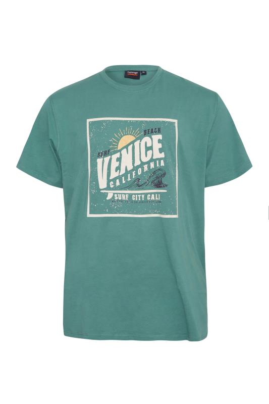 ESPIONAGE Big & Tall Green Venice Beach Print T-Shirt 3